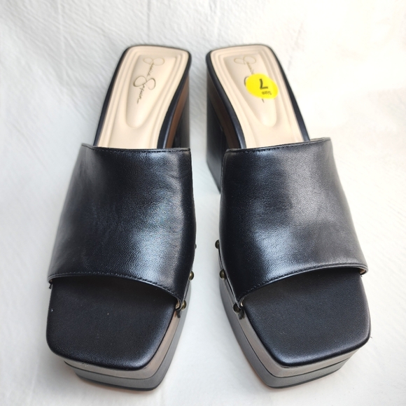 Jessica Simpson Block Heel Charlete Black 4" Platform Sandals Size 7 M NWOT - Picture 2 of 12